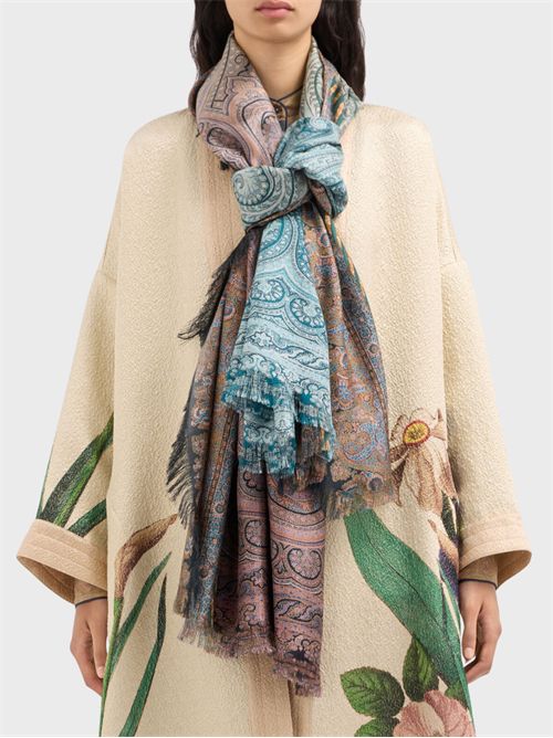 Pure silk scarf stole with paisley motif PIERRE-LOUIS MASCIA | 135X195S4518735